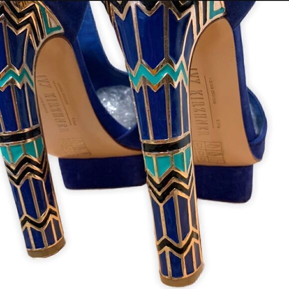 Ivy Kirzhner Cobalt Blue Block Heel 7.5 - Picture 8 of 11